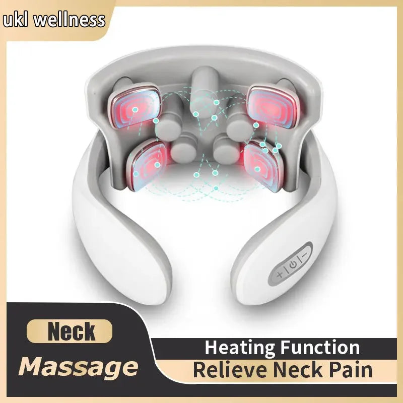 Vibration Neck Masssger Rechargeable Low Frequency Pulse Cervical Massager Smart Electric Neck Massager Hot Compress Massage